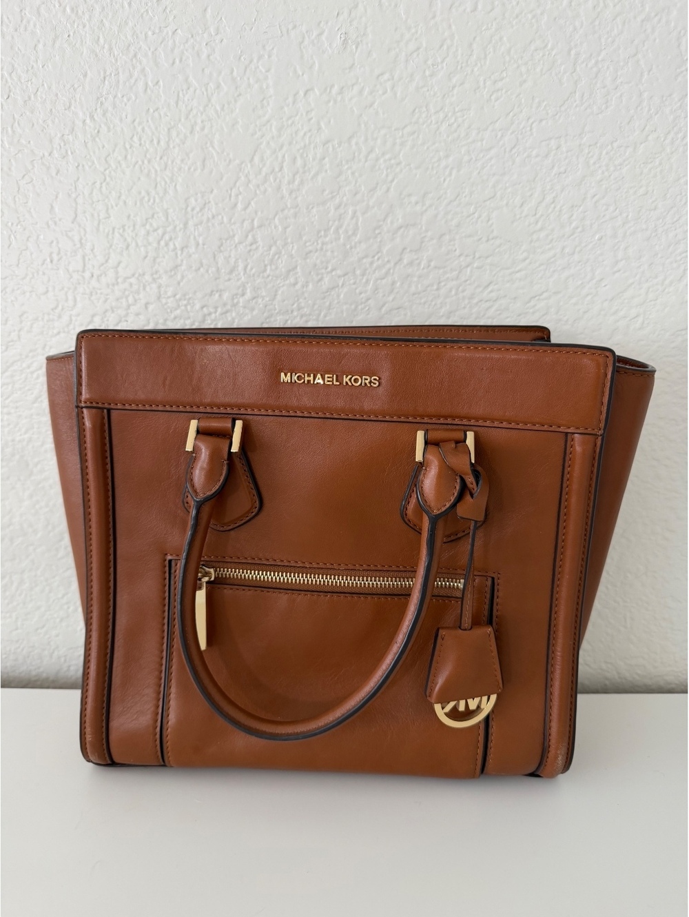 Michael Kors Brown Leather Colette Collette Satchel Handbag
